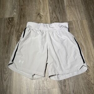 Under Armour White Athletic Shorts with Black Side Trim